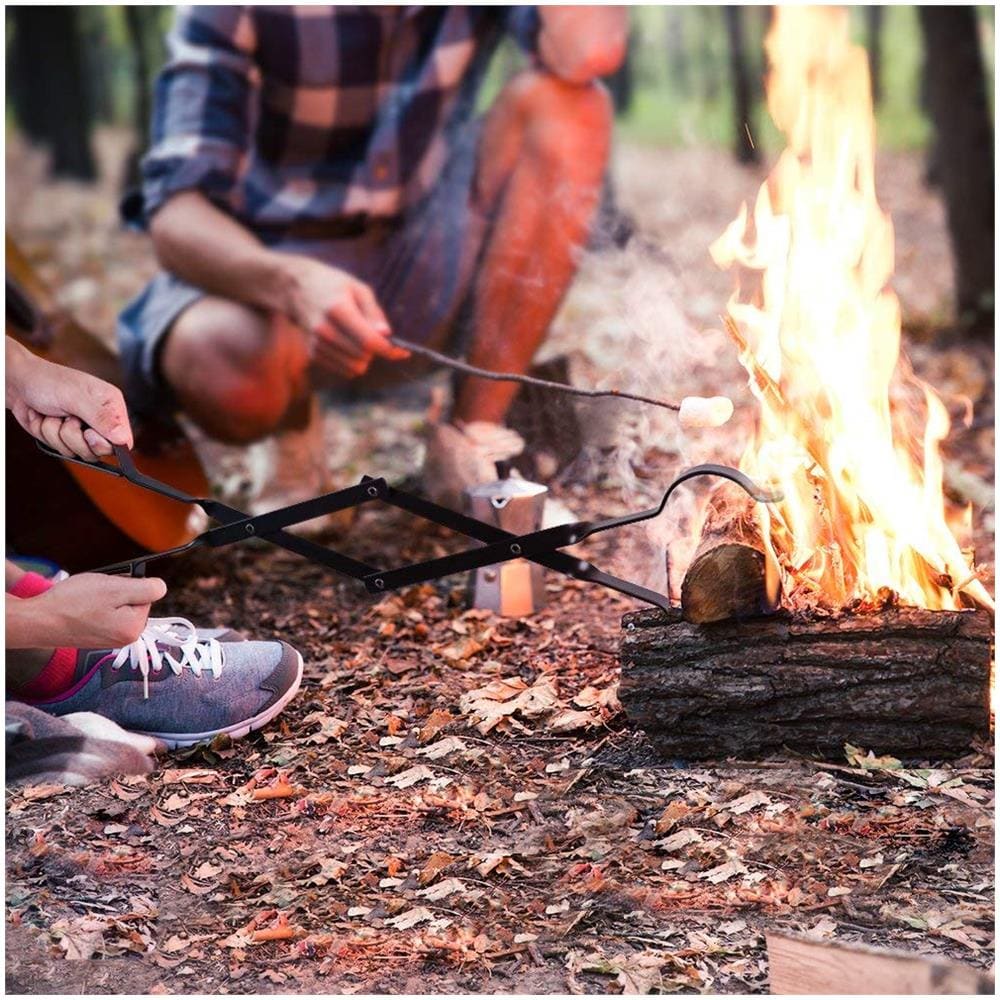 Amagabeli Fuoco Tongs 26 Long Heavy Duty Camino Log Pinze Strumenti Del Fuoco Coperta Log Grabber Battuto Iron Fire Pits Accessori Per Stufa Allaperto Lungo Log Pinzette Da Ardere Tongs Tongs Campfire - Foto 4