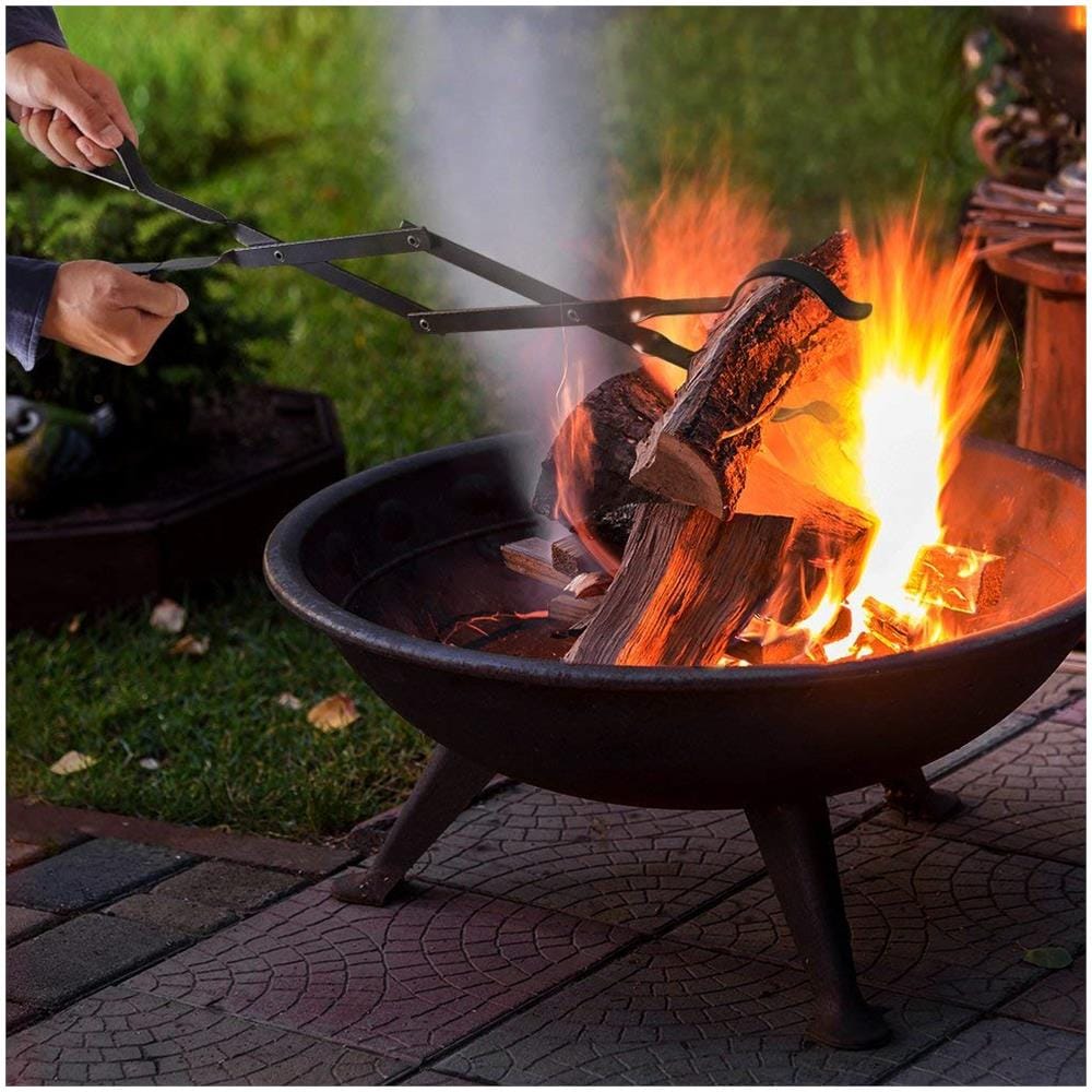 Amagabeli Fuoco Tongs 26 Long Heavy Duty Camino Log Pinze Strumenti Del Fuoco Coperta Log Grabber Battuto Iron Fire Pits Accessori Per Stufa Allaperto Lungo Log Pinzette Da Ardere Tongs Tongs Campfire - Foto 2
