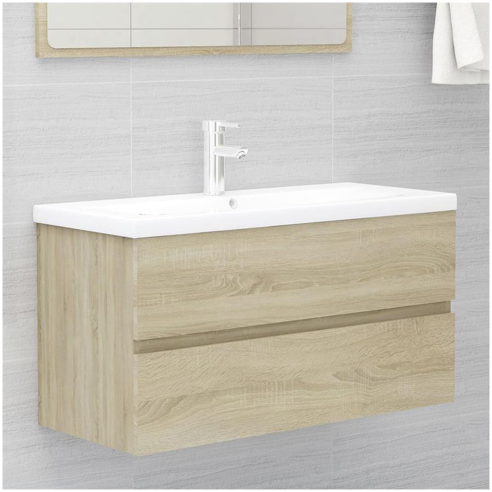 Mobile con Lavabo Integrato Rovere Sonoma in Legno Multistrato - Foto 1