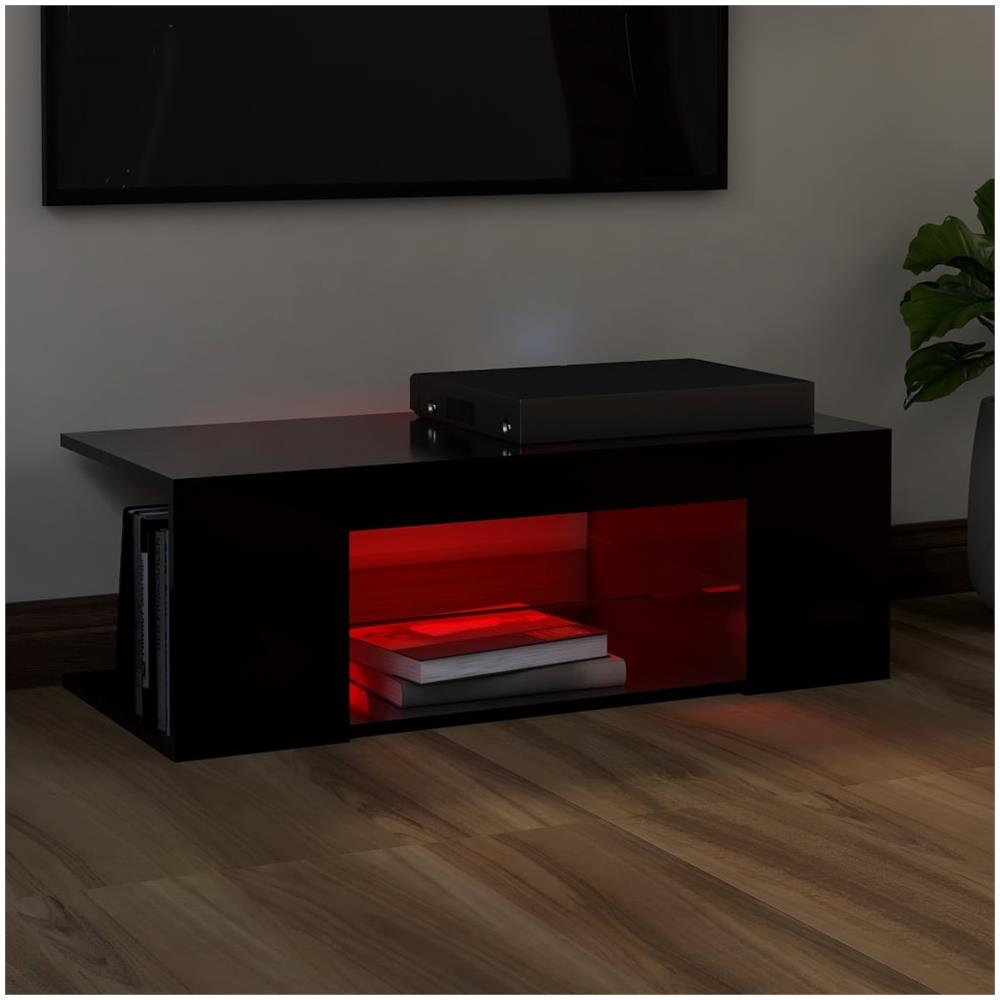 Mobile Porta TV con Luci LED Nero 90x39x30 cm - Foto 2