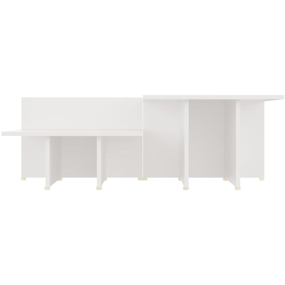 Tavolini da Salotto 2 pz Bianchi 111,5x50x33 cm in Multistrato - Foto 6