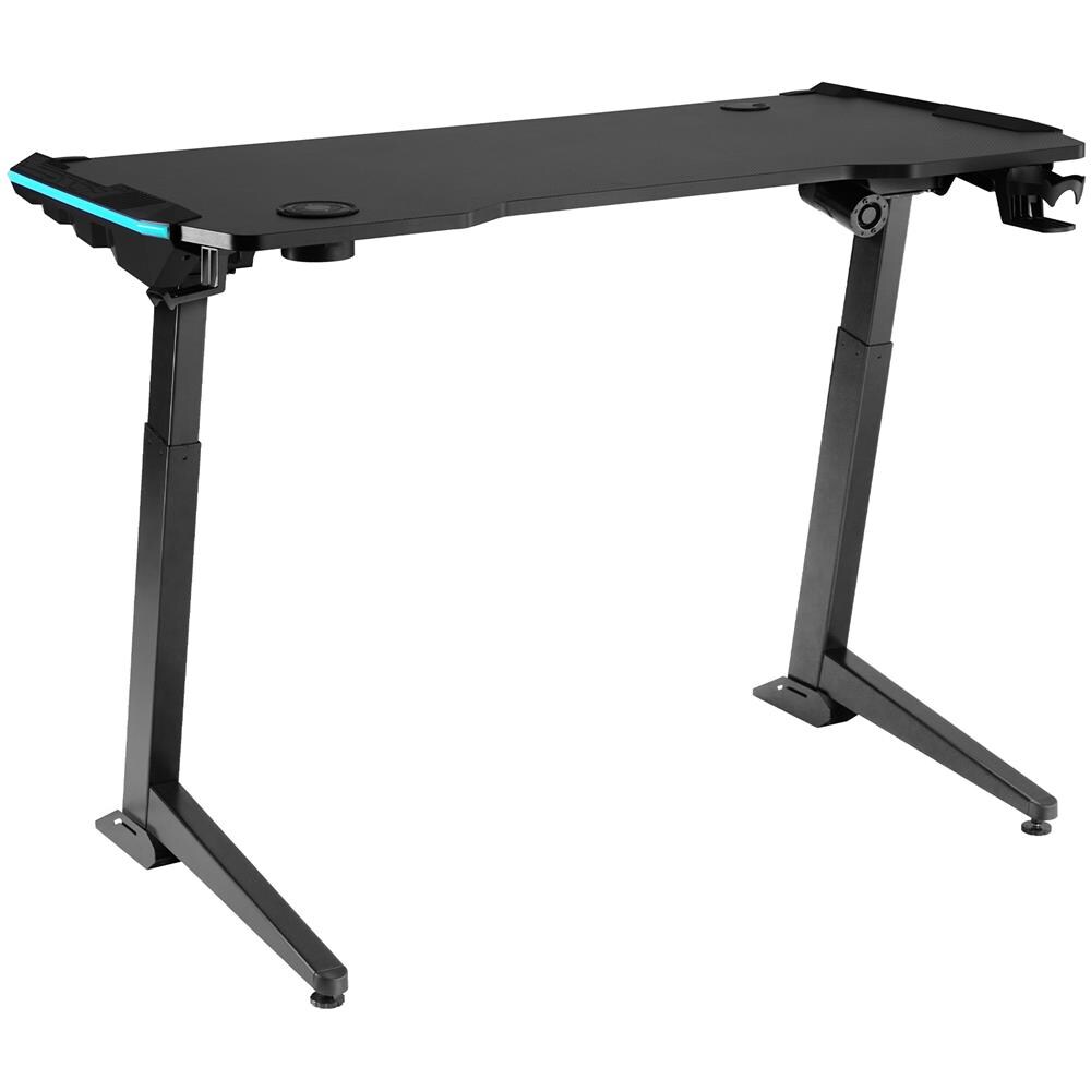 INNOVAR Scrivania Regolabile In Altezza 121x61 Cm - Piano In Vetro Temperato E Legno, Con Motore Elettrico E 4 Preset, Per Ufficio E Casa