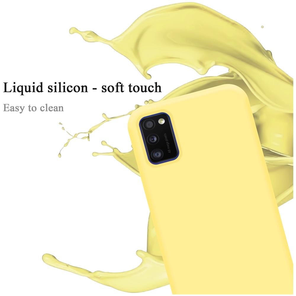 Custodia Compatibile Con Samsung Galaxy A41 In Liquid Giallo - Coperchio Protettivo In Silicone Tpu Flessibile - Foto 2