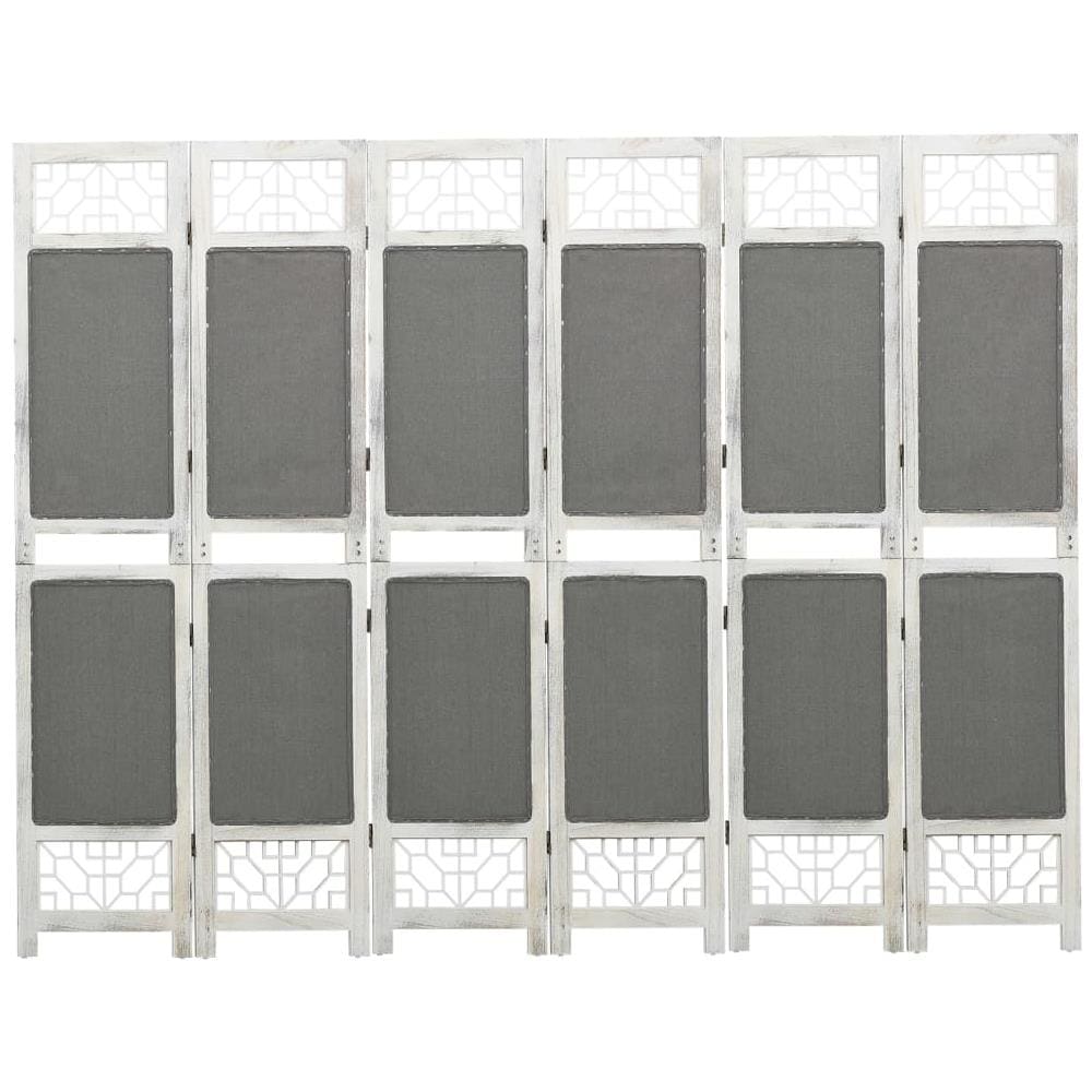Divisorio A 6 Pannelli Grigio 210x165 Cm In Tessuto - Foto 1