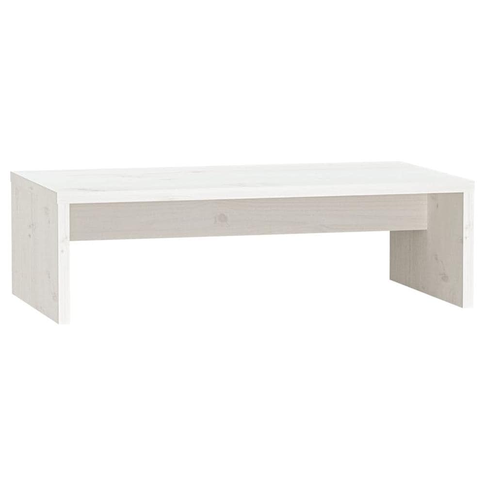Supporto Per Monitor Bianco 50x27x15 Cm Legno Massello Di Pino - Foto 1