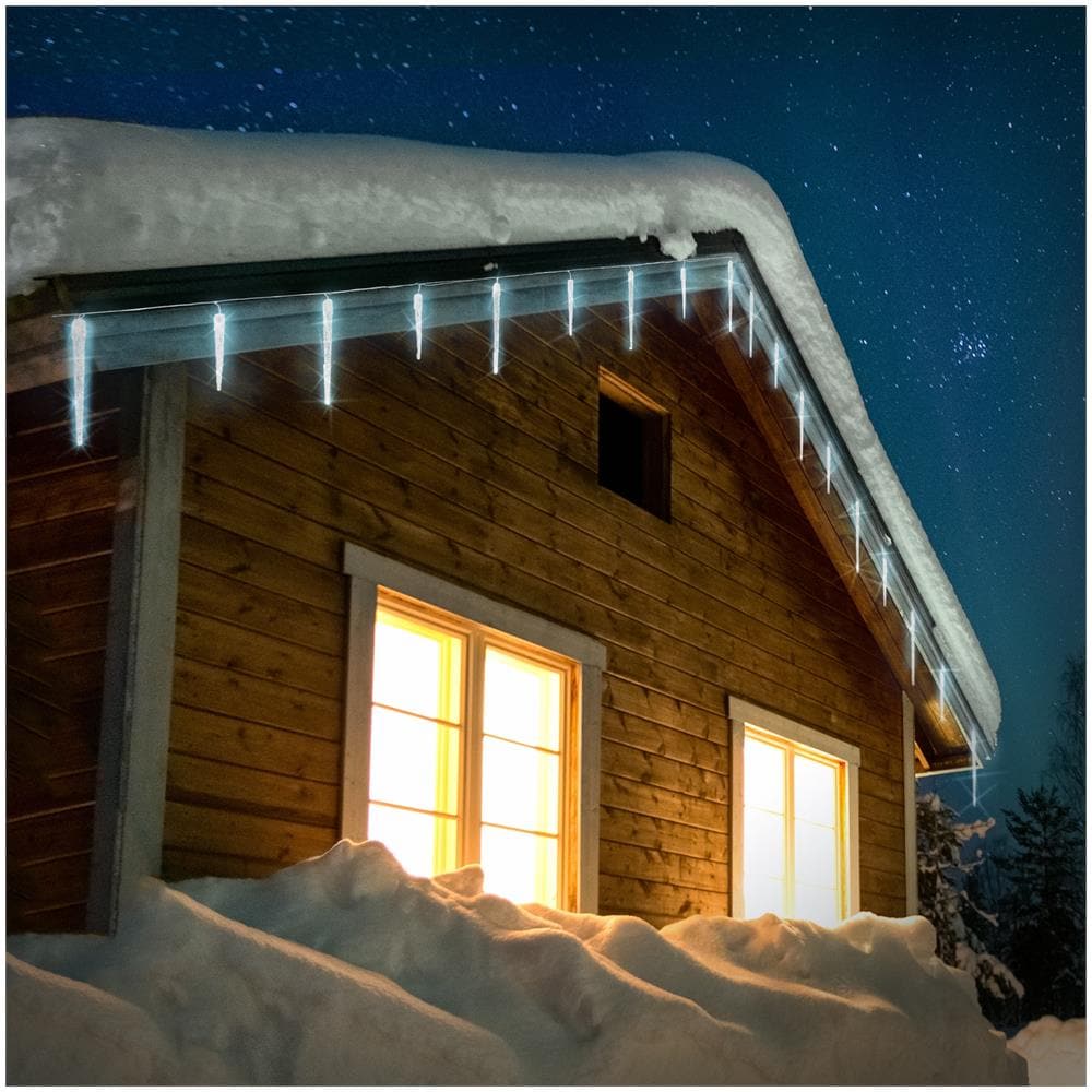 72 Led Icicle Fairy Lights Decorazione Natalizia All'aperto Bianco Freddo Timer - Foto 2