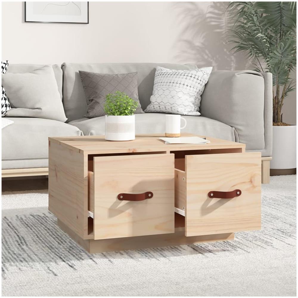 Tavolino Da Salotto 60x53x35 Cm In Legno Massello Di Pino - Foto 2