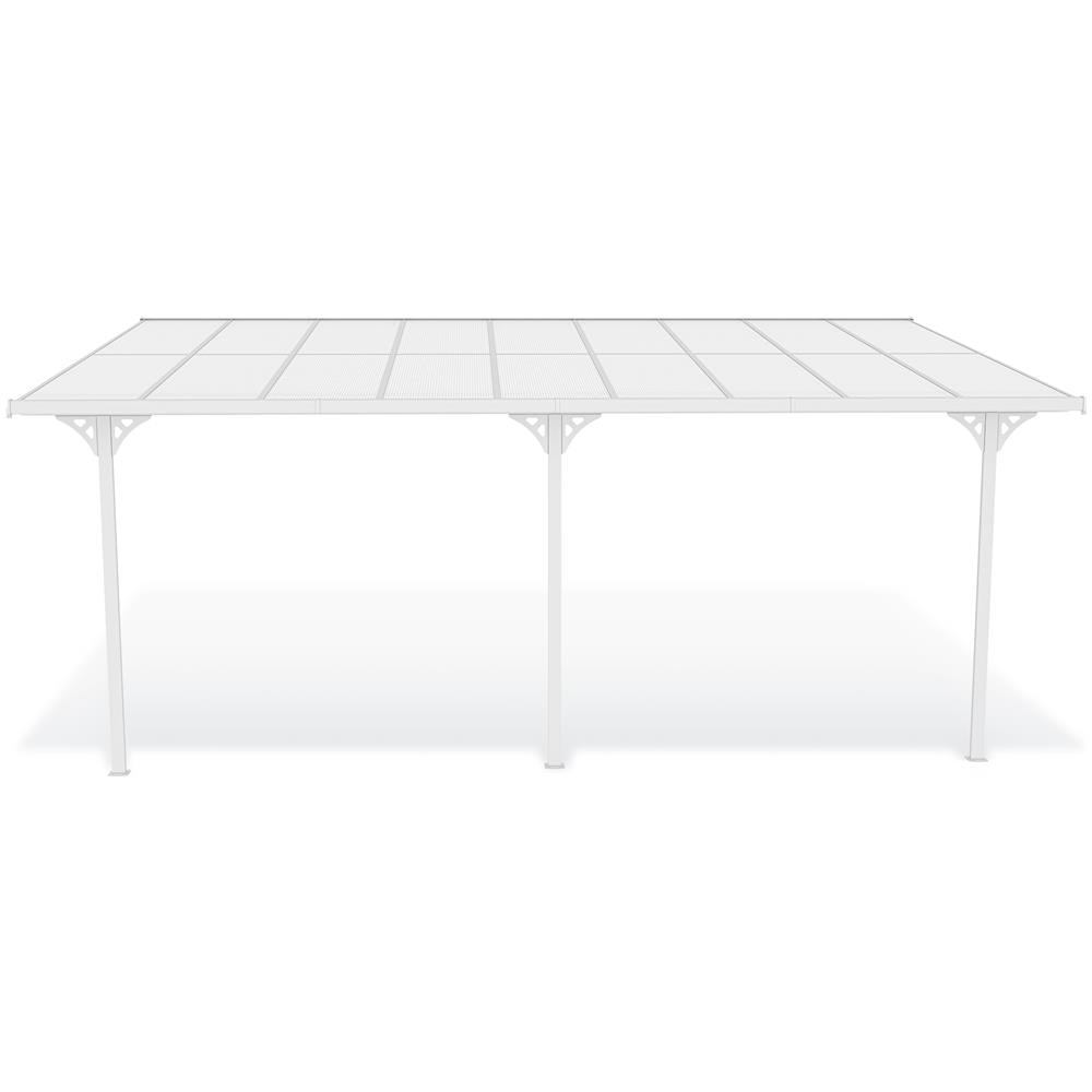 Tettoia Per Terrazza, Auto Addossata Kleo 550l300 Alluminio Bianco - Foto 2