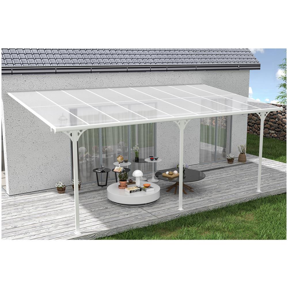 Tettoia Per Terrazza, Auto Addossata Kleo 550l300 Alluminio Bianco - Foto 1