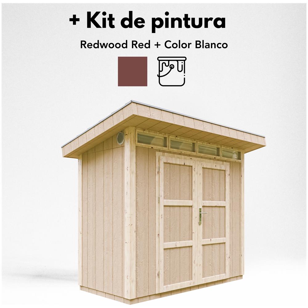 Casetta da giardino con pannelli in legno Lp Smartside 3m2 con pavimento e piastrelle bituminose - Casetta da esterno L161x294x239 cm - M901a - Rosso sequoia - Foto 7