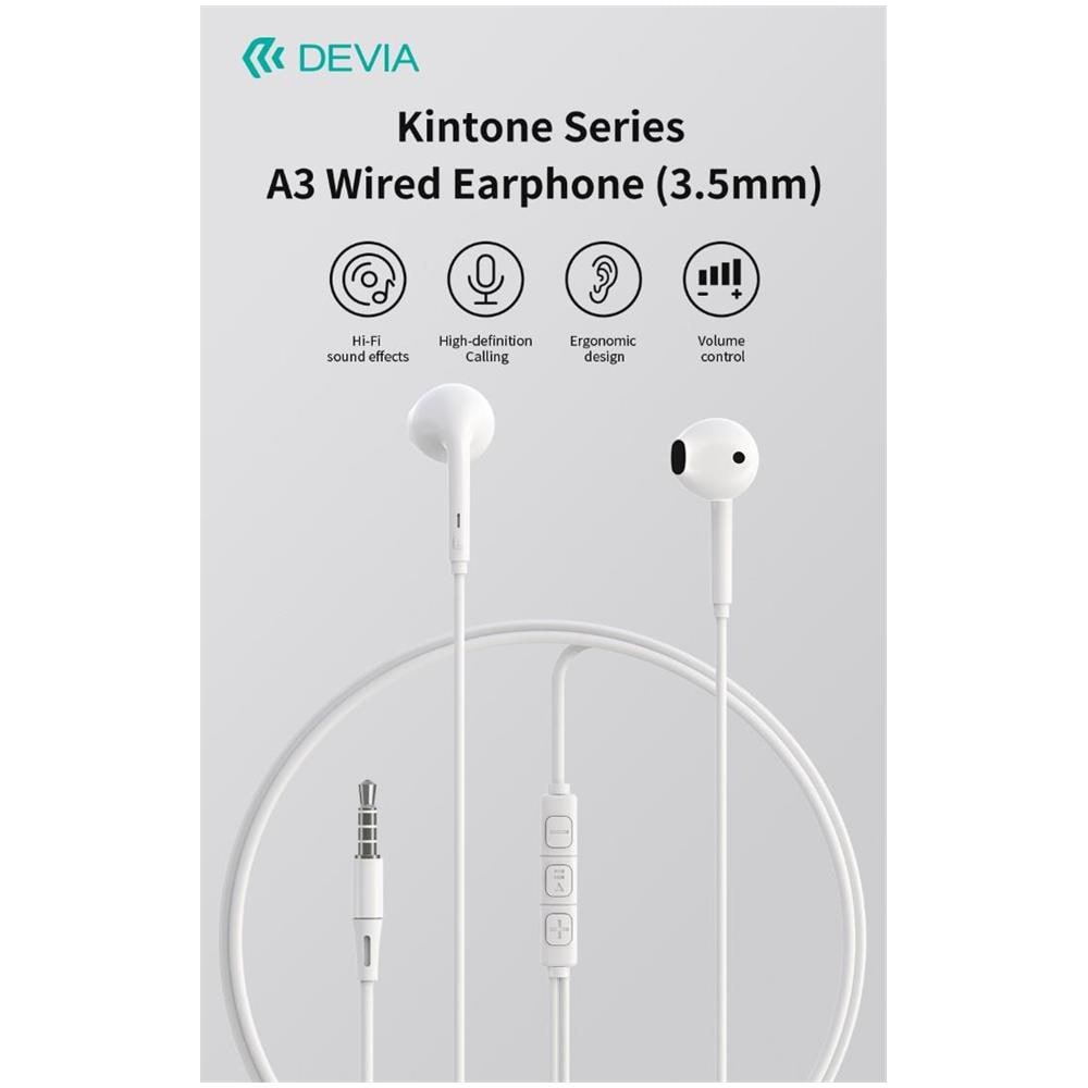 Auricolari Smart A3 con Mic e Controllo 1.2 mt Bianco - Foto 1