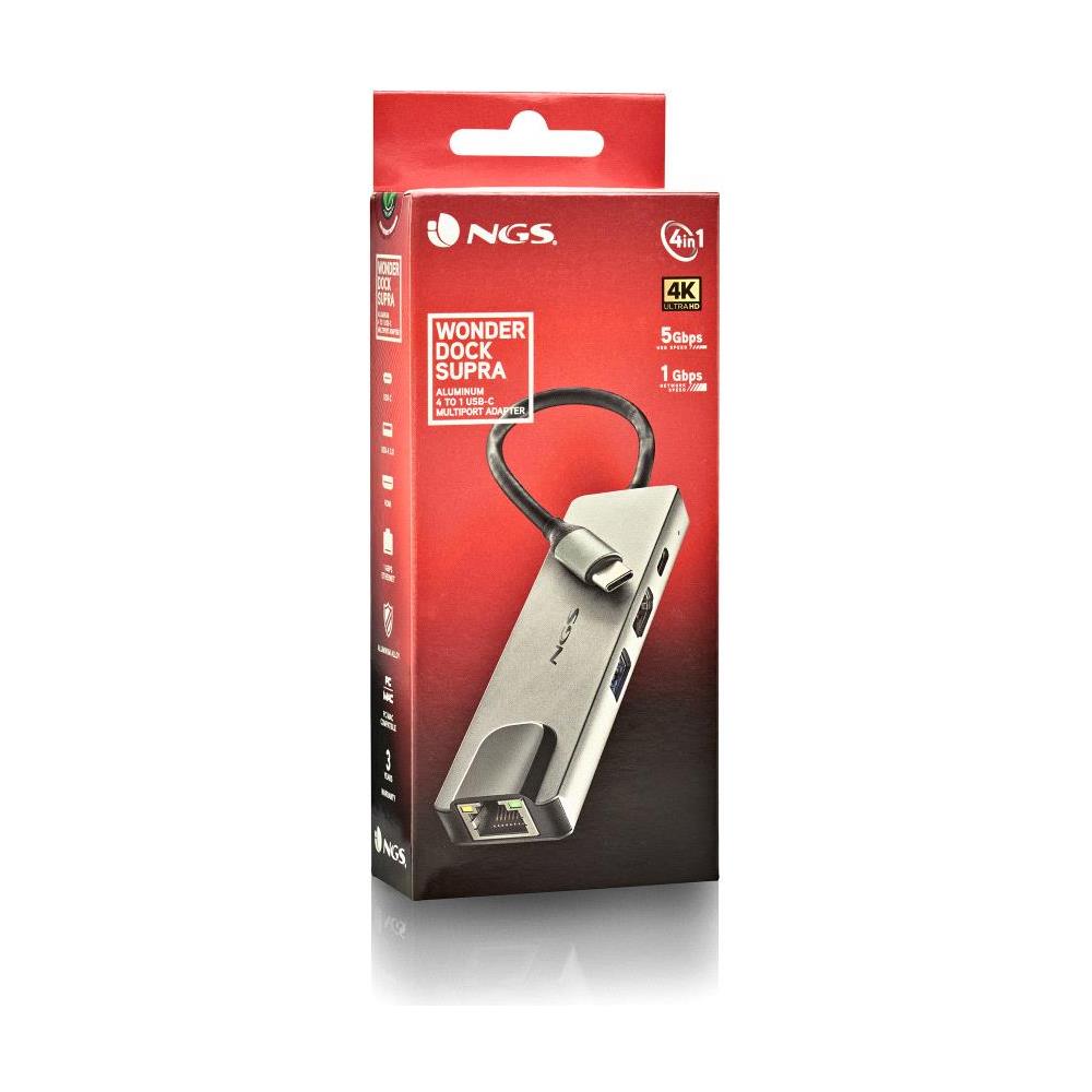 -HUB-0140 hub di interfaccia USB 2.0 Type-C 5000 Mbit /s Alluminio, Nero - Foto 6