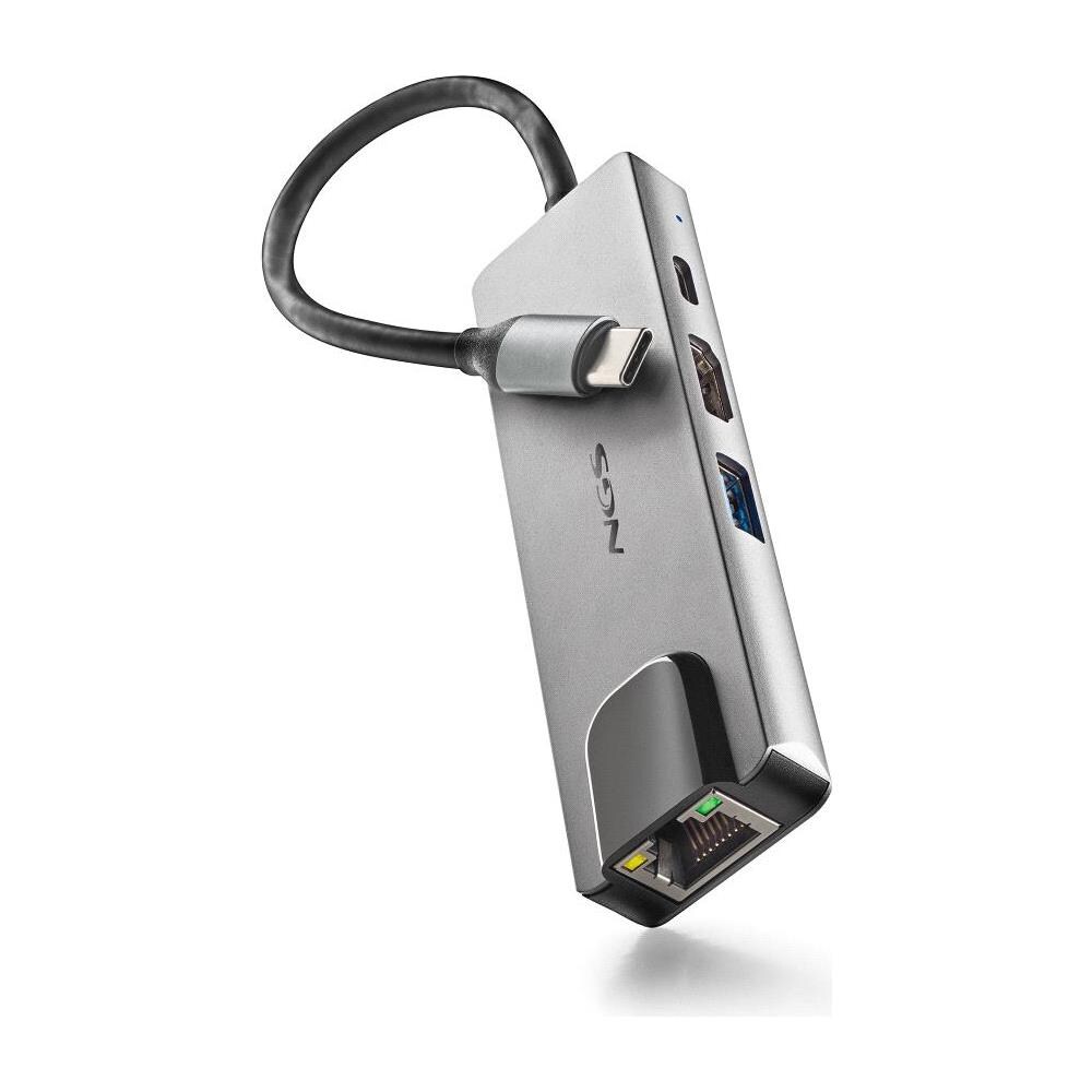 -HUB-0140 hub di interfaccia USB 2.0 Type-C 5000 Mbit /s Alluminio, Nero - Foto 1
