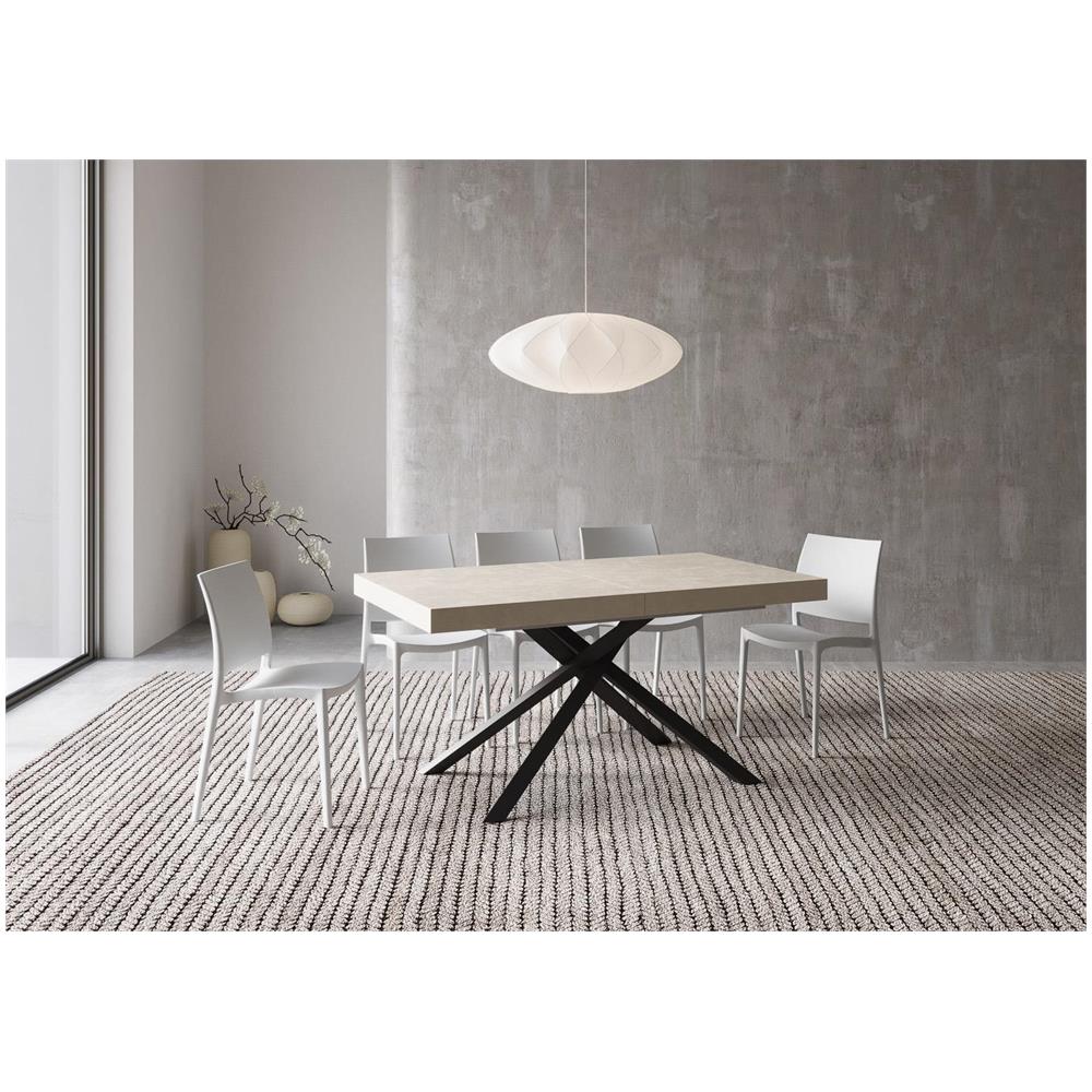 Tavolo allungabile 90x160/264 cm Karida cashmere gambe antracite - Foto 2