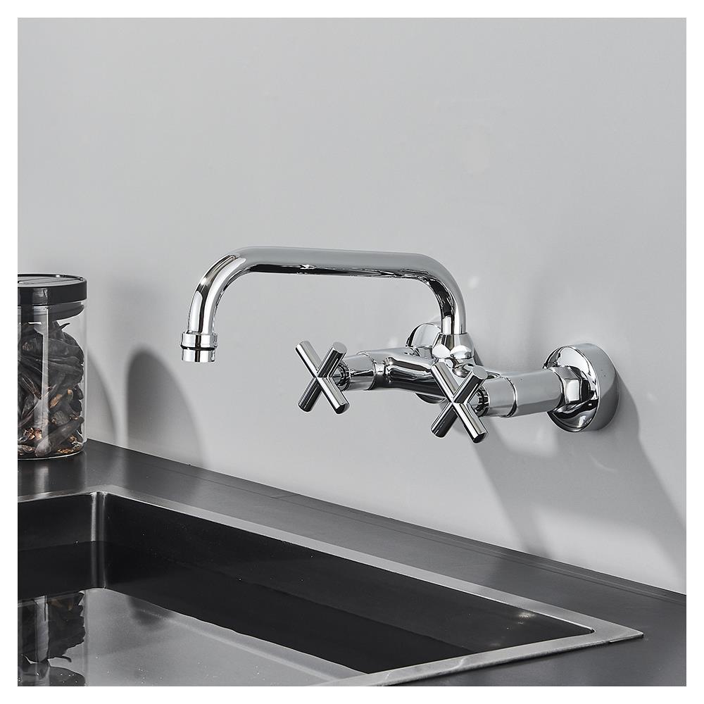Rubinetto per lavabo da bagno, Blackswan, tipo M314, modello lungo cromato, misura 32 cm - Foto 4