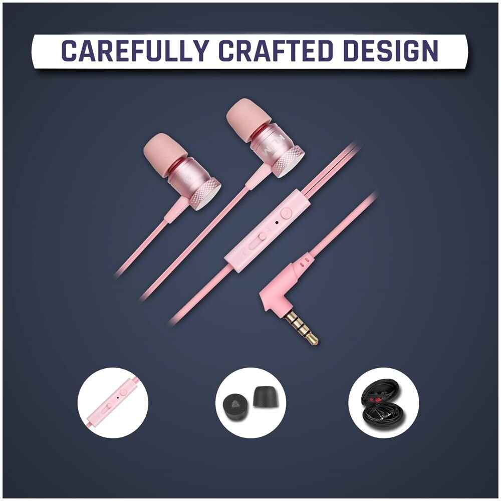 Fusion Auricolari Con Microfono + Audio Di Alta Qualità + Cuffie Di Lunga Durata Con Memory Foam + Garanzia 5 Anni - Jack 3.5 Mm Per Ios Android Pc Console + Rosa - Foto 7