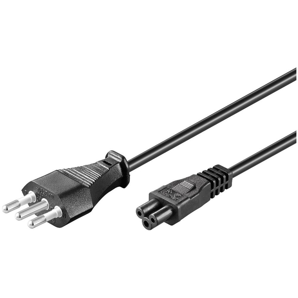 Cavo Alimentazione C5 Femmina A Spina Italiana 2,5m Nero - Foto 1