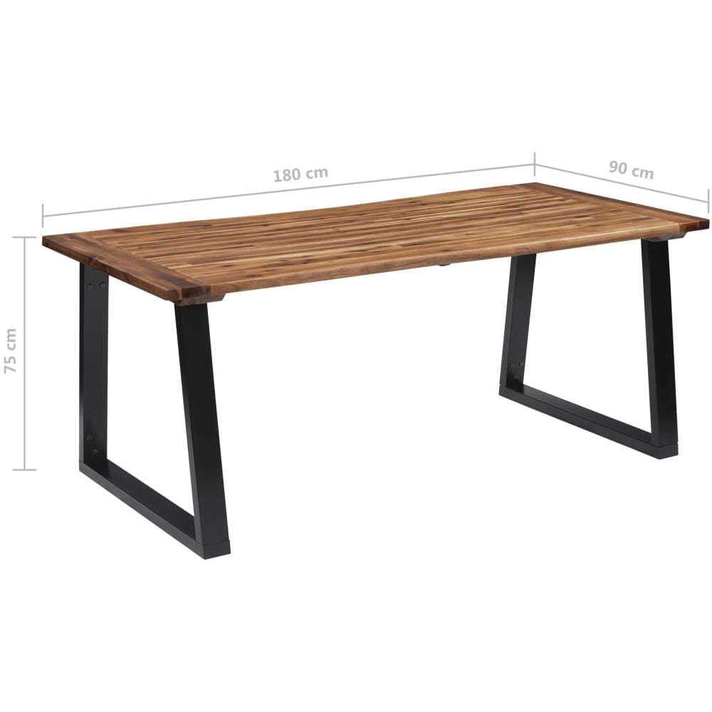 Tavolo Da Pranzo In Legno Massello Di Acacia 180x90 Cm - Foto 14