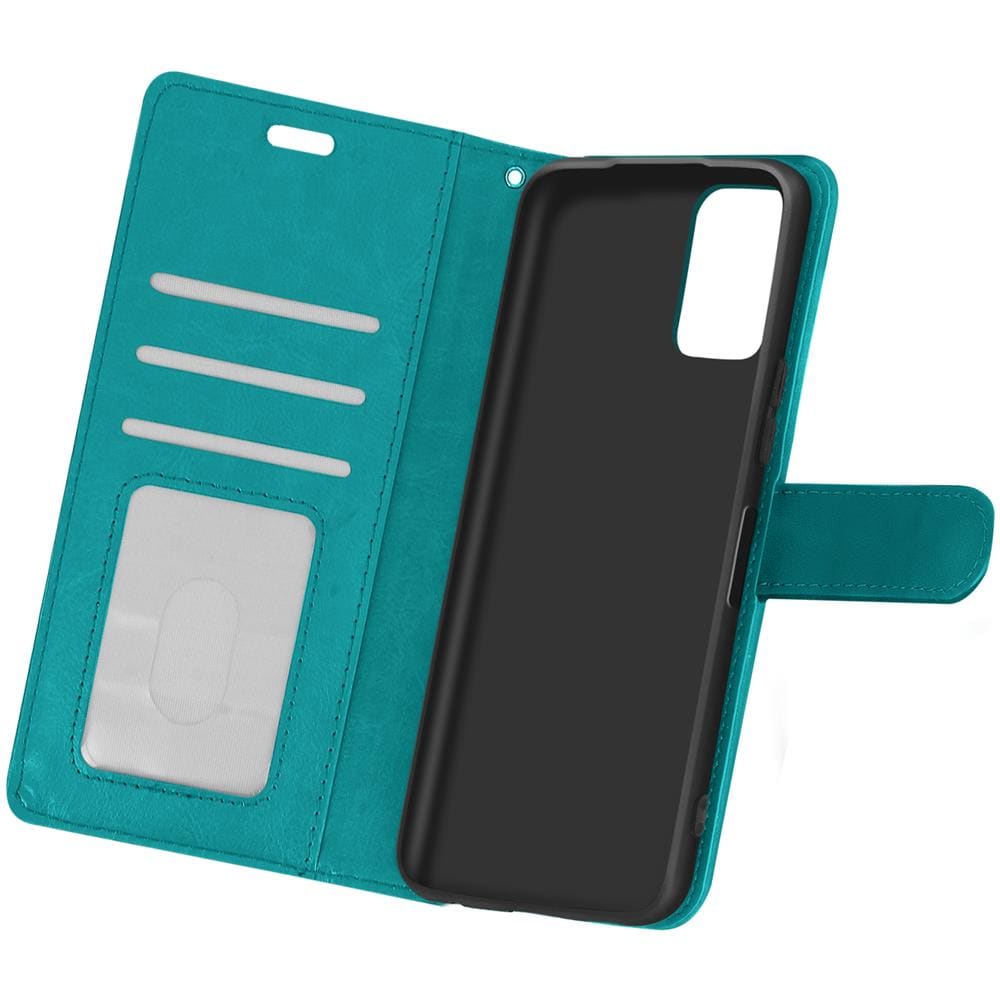 Custodia Xiaomi Redmi Note 10 / 10s Vintage Portacarte Funzione Supporto Turchese - Foto 1