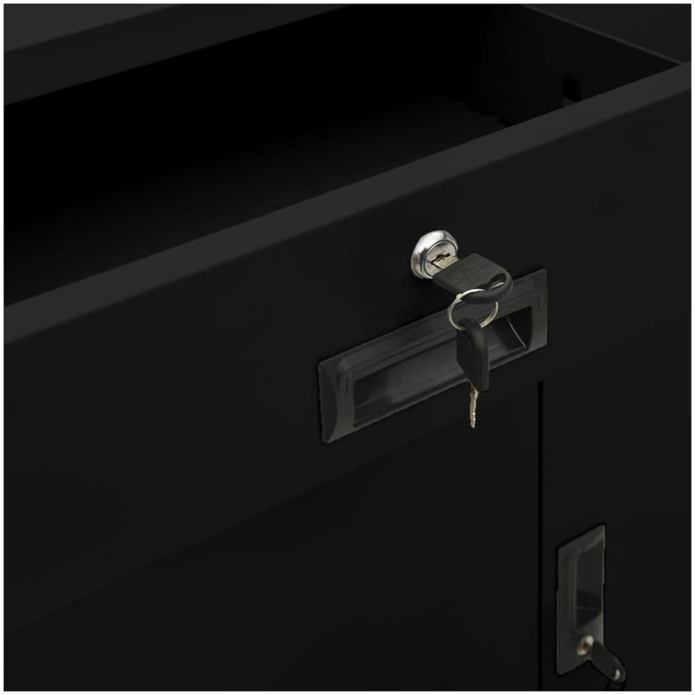Armadio per Ufficio Nero 90x40x102 cm in Acciaio - Foto 3