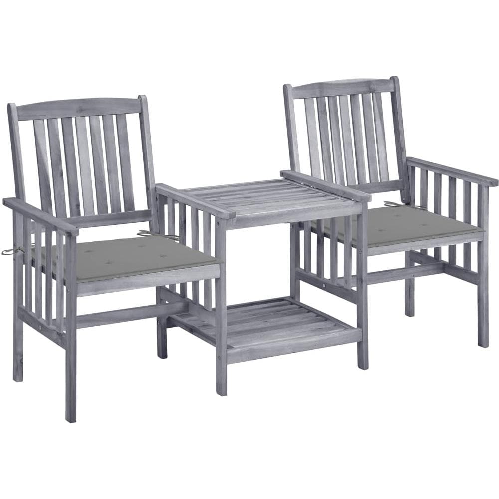 Sedie Da Giardino Con Cuscini E Tavolino In Massello Di Acacia - Foto 1