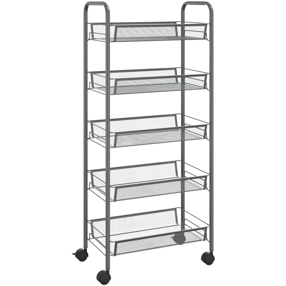 Carrello Da Cucina Con 5 Ripiani Grigio 46x26x105 Cm In Ferro - Foto 2