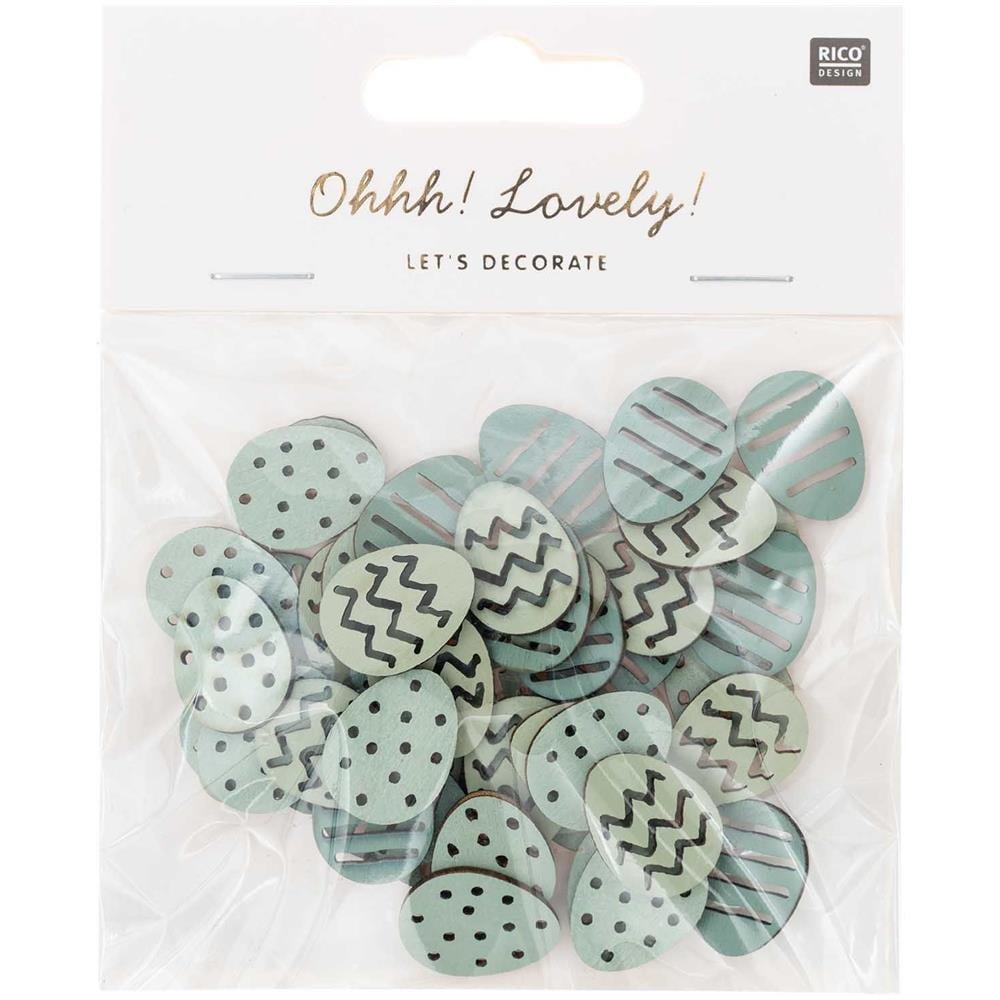 48 Coriandoli - Uova Di Pasqua - Menta - Legno - Foto 1