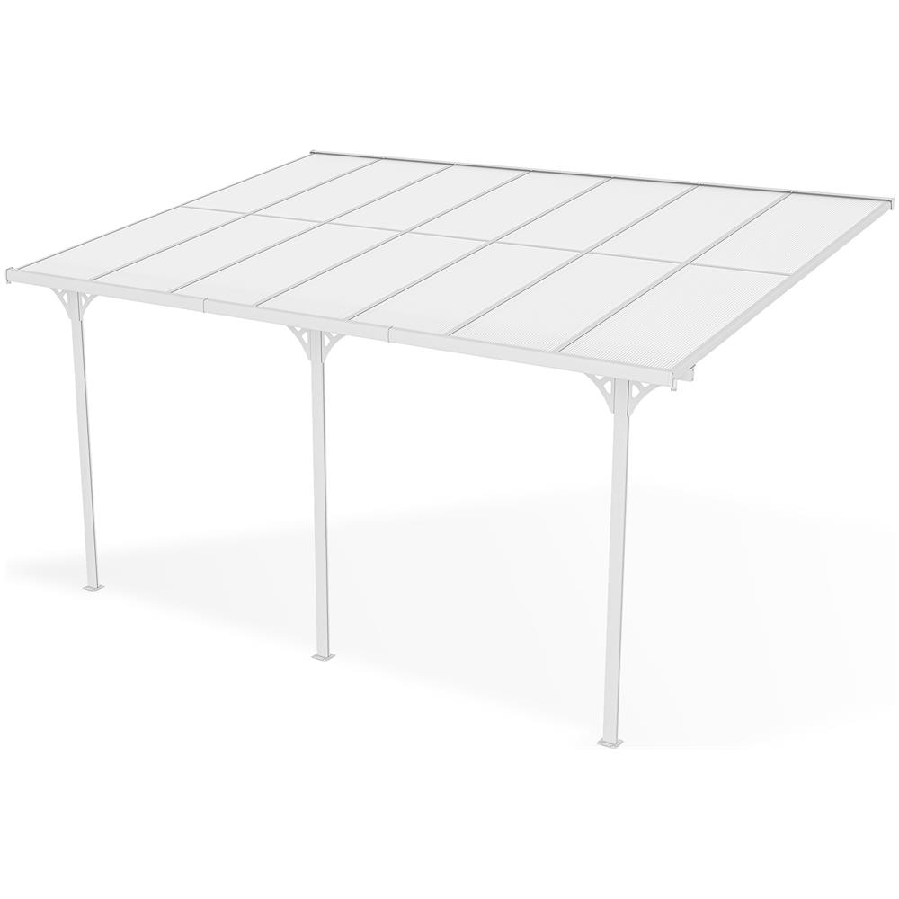 Tettoia Per Terrazza, Auto Addossata Kleo 500l300 Alluminio Bianco - Foto 2