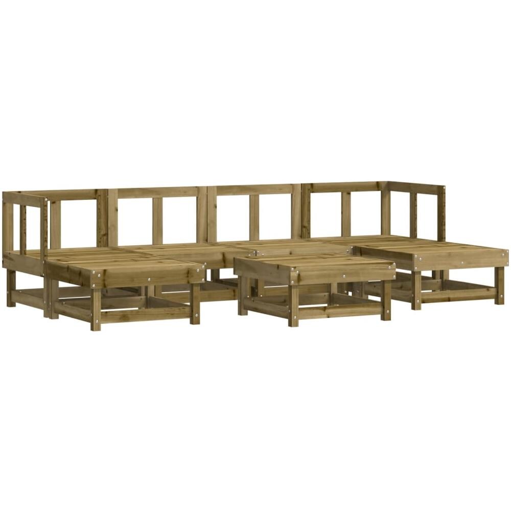 Set Divani Da Giardino 7pz Con Cuscini Legno Impregnato Di Pino - Foto 3