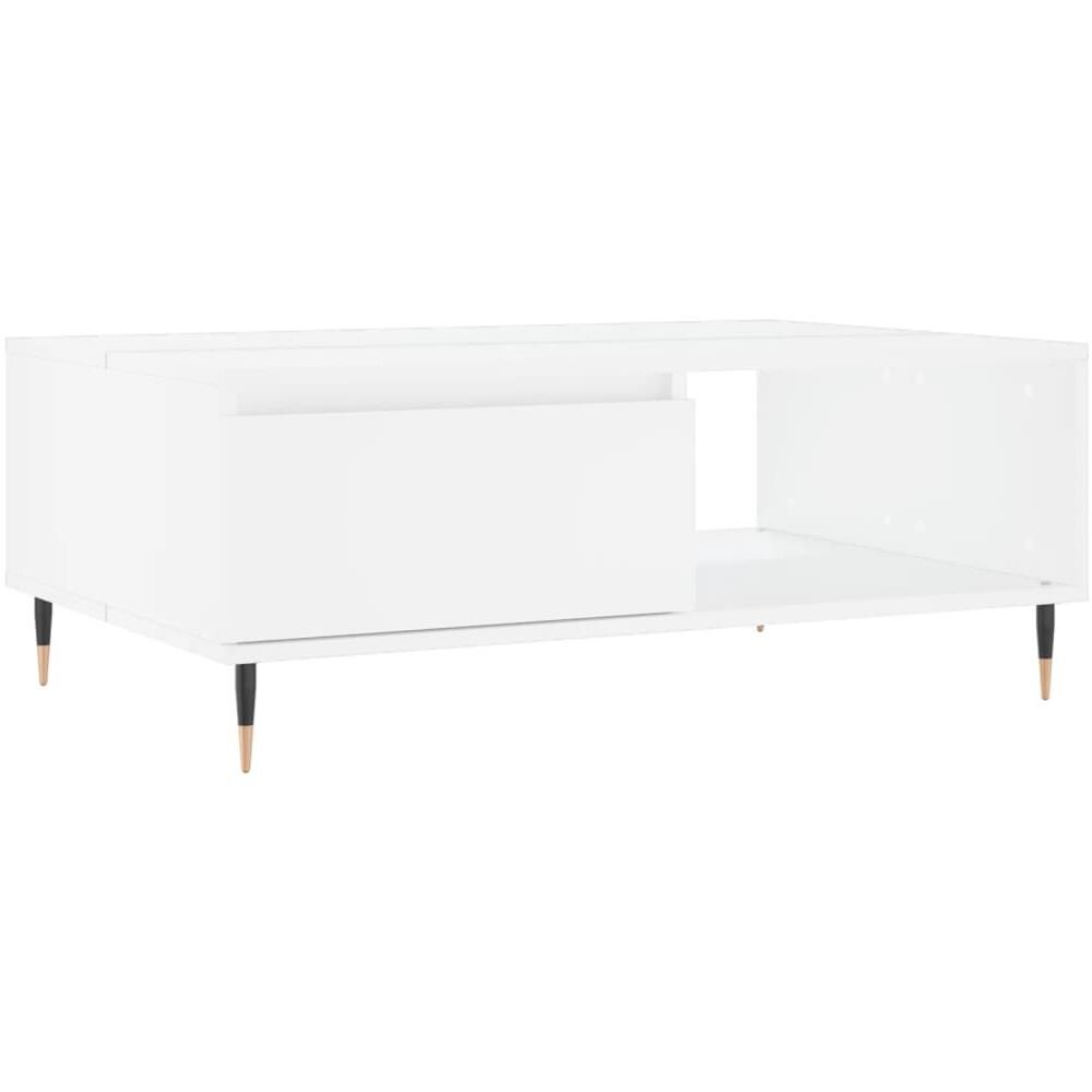 Tavolino Da Salotto Bianco 90x60x35 Cm In Legno Multistrato - Foto 2