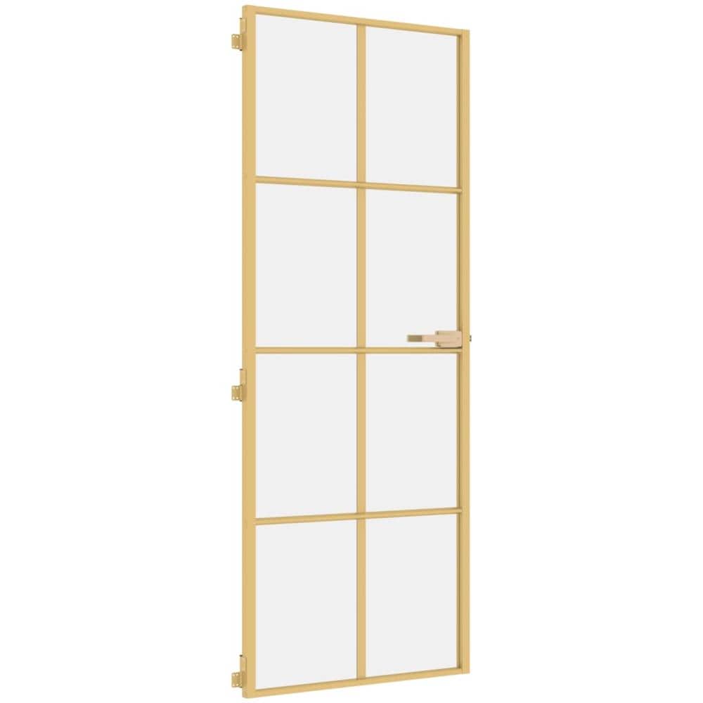 Porta Interni Sottile Oro 76x201,5cm Vetro Temperato Alluminio - Foto 2