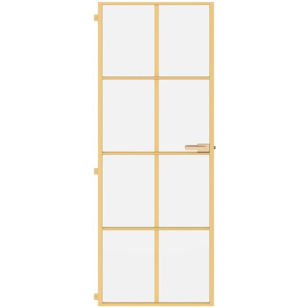 Porta Interni Sottile Oro 76x201,5cm Vetro Temperato Alluminio - Foto 3