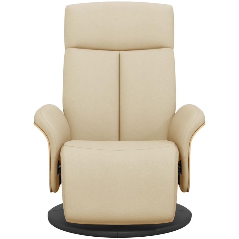 Poltrona Reclinabile Con Poggiapiedi Crema In Tessuto - Foto 3