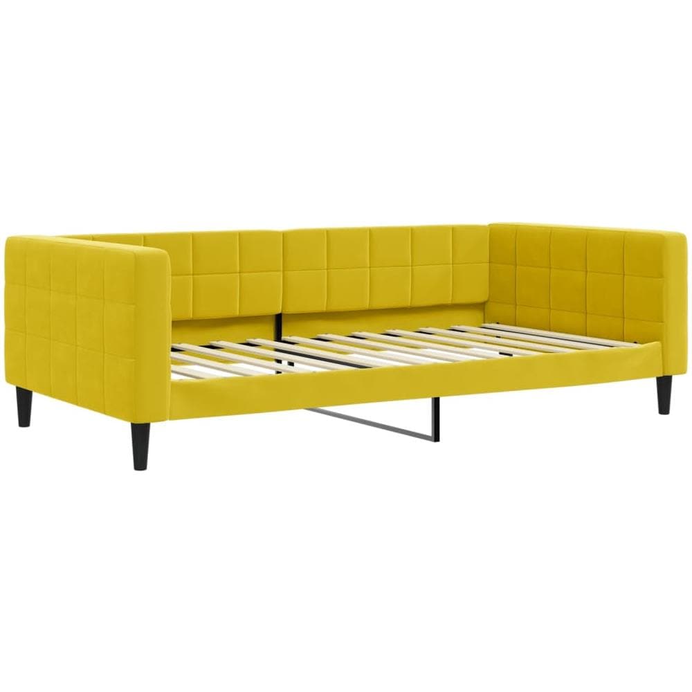 Letto Da Giorno Giallo 100x200 Cm In Velluto - Foto 1