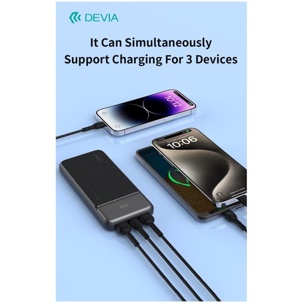 Power bank completamente compatibile 22,5 W con display digitale 10000 mAh Nero - Foto 2