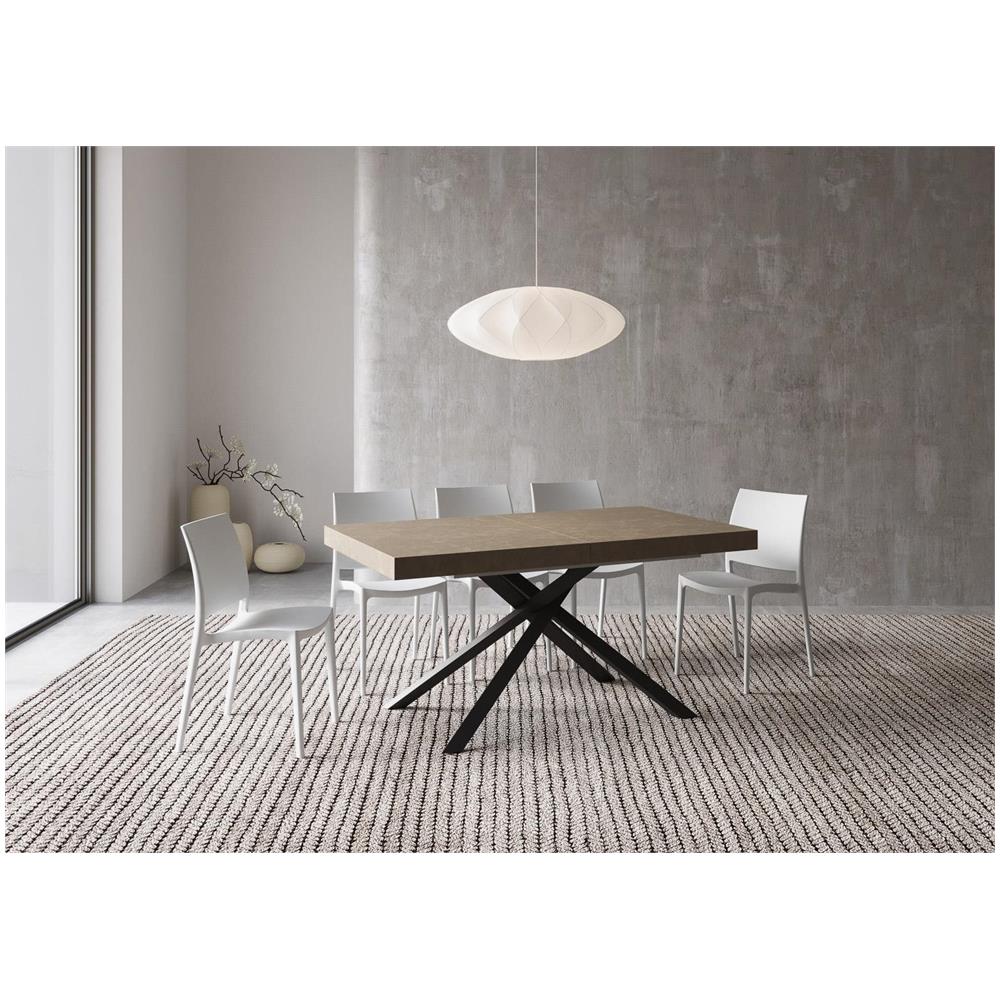 Tavolo allungabile 90x160/264 cm Karida tortora gambe antracite - Foto 2