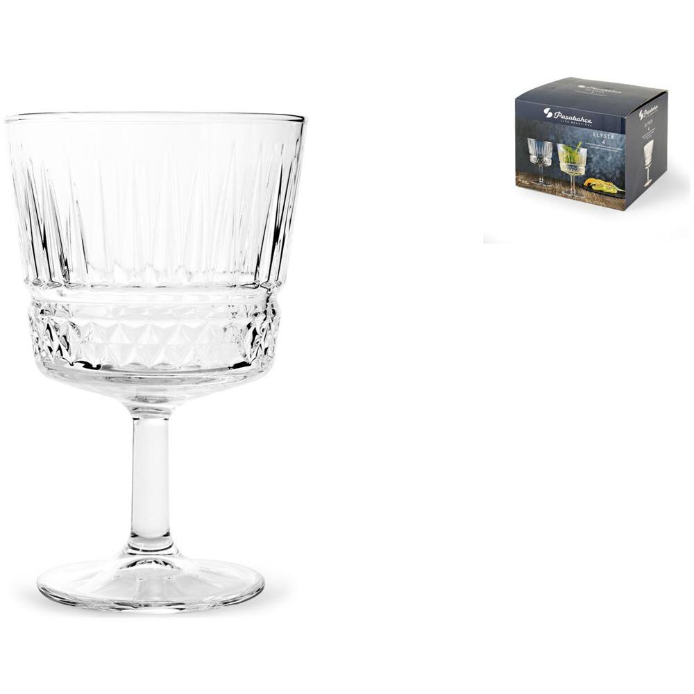 Confezione 4 calici Elysia in vetro trasparente lavorato cl 26 - Foto 1