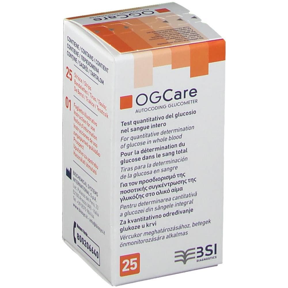 Strisce Misurazione Glicemia Ogcare 25 Pezzi - Foto 1