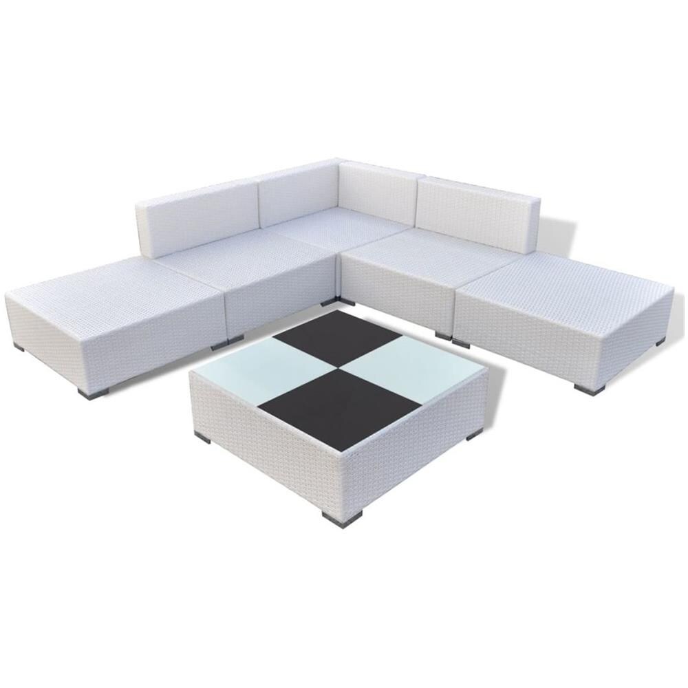 Set Da Seduta Giardino In Polirattan Bianco 15 Pz - Foto 1