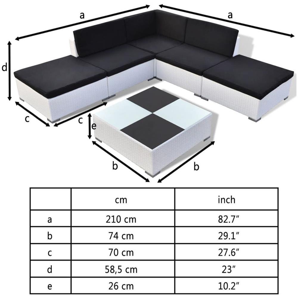 Set Da Seduta Giardino In Polirattan Bianco 15 Pz - Foto 2