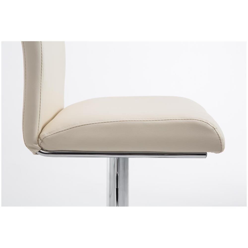 Sgabello Design Köln Con Schienale E Poggiapiedi I Sgabello Alto Imbottito In Similpelle Girevole E Regolabile 60-80,5 CM Crema - Foto 5