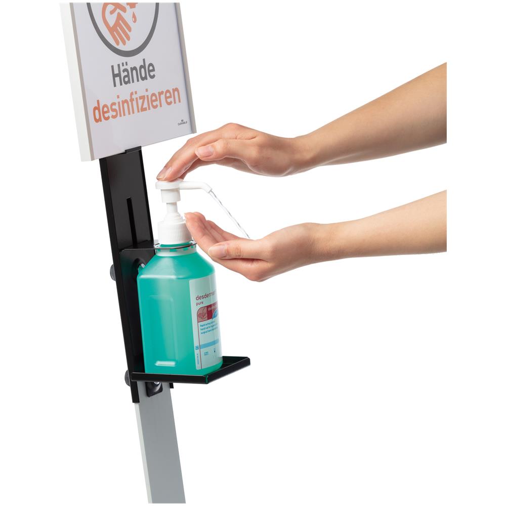 589223 Dispenser Disinfettante Con Pannello Informativo In Formato A4, A Libera Installazione, Regolazione Flessibile, In Alluminio - Foto 6