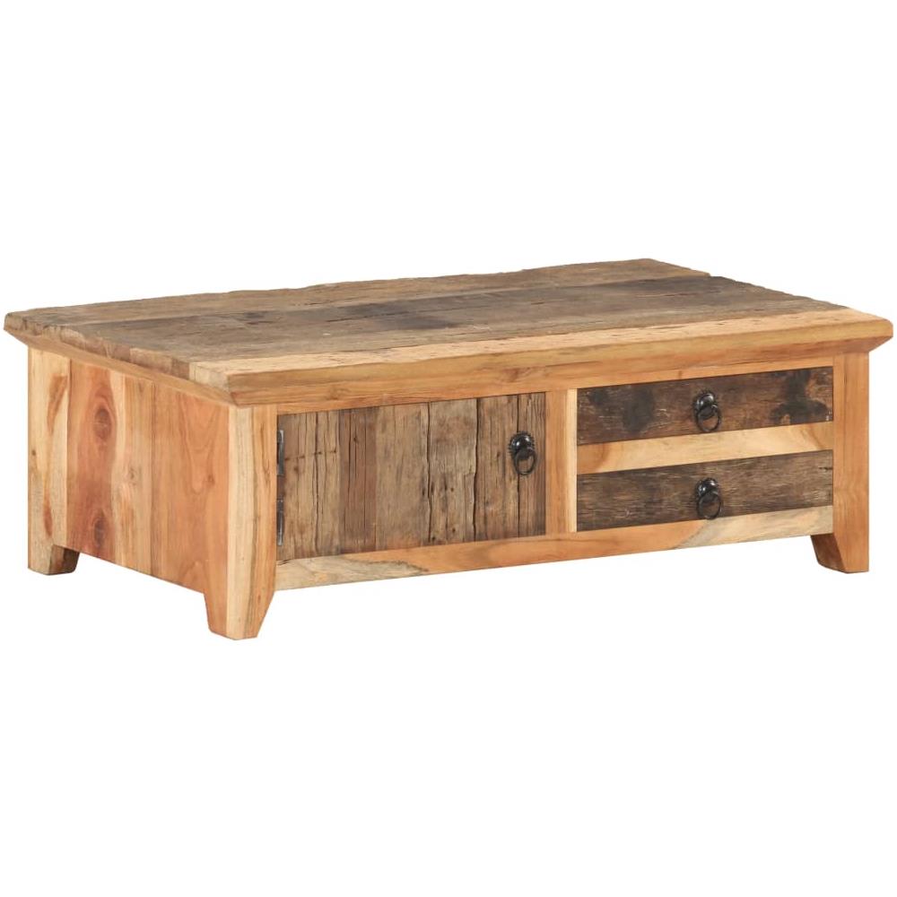 Tavolino Da Caff 90x50x35 Cm In Legno Massello Di Recupero - Foto 8