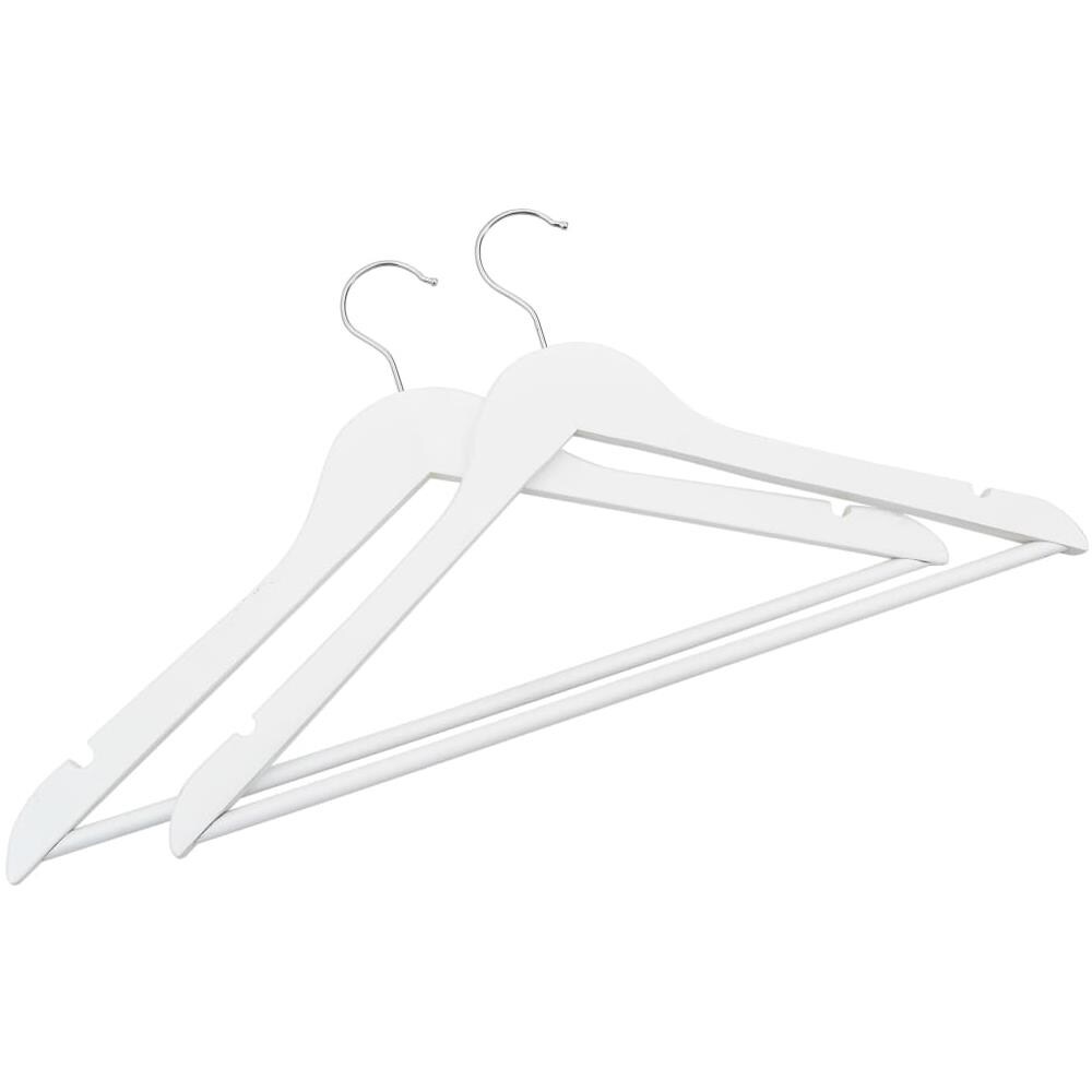 Set Appendiabiti 20 pz Antiscivolo Bianchi in Legno Massello - Foto 2