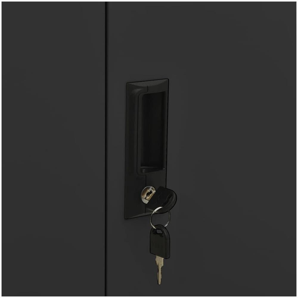 Armadio Per Ufficio Antracite 90x40x102 Cm In Acciaio - Foto 2