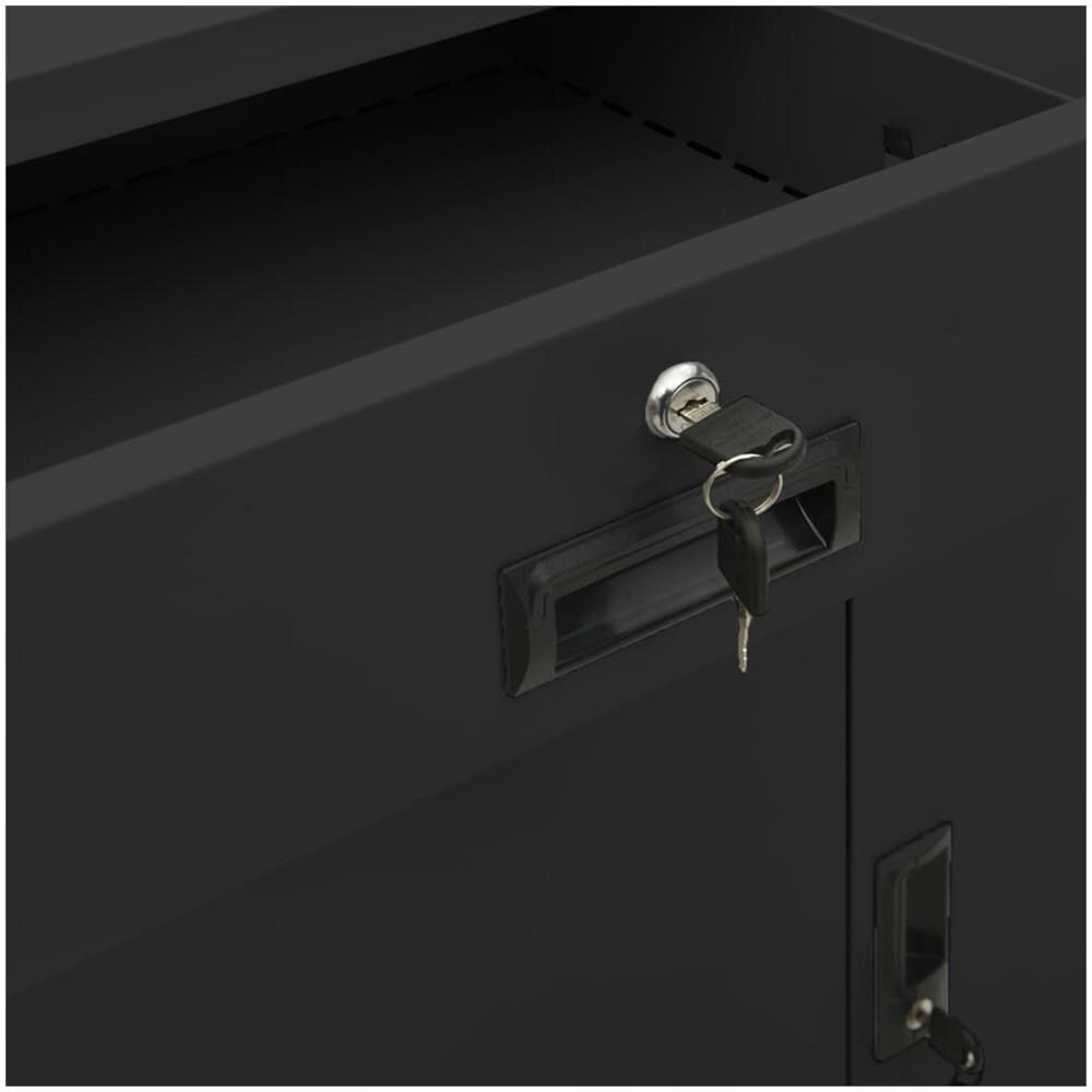 Armadio Per Ufficio Antracite 90x40x102 Cm In Acciaio - Foto 3