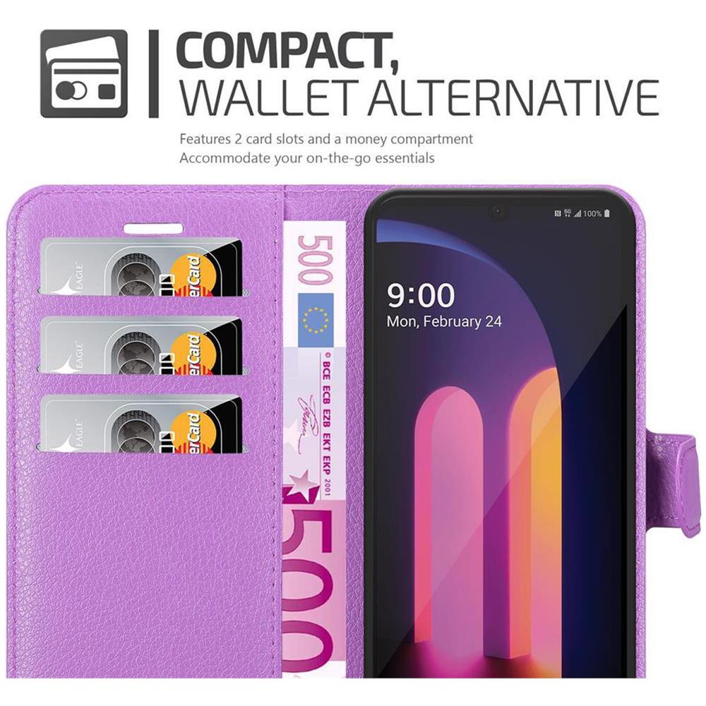 Custodia Compatibile Con Lg V60 Thinq In Violetta Ametista - Coperchio Protettiva Con Chiusura Magnetica, Funzione Stand E Tasca Per Le Carte - Foto 2