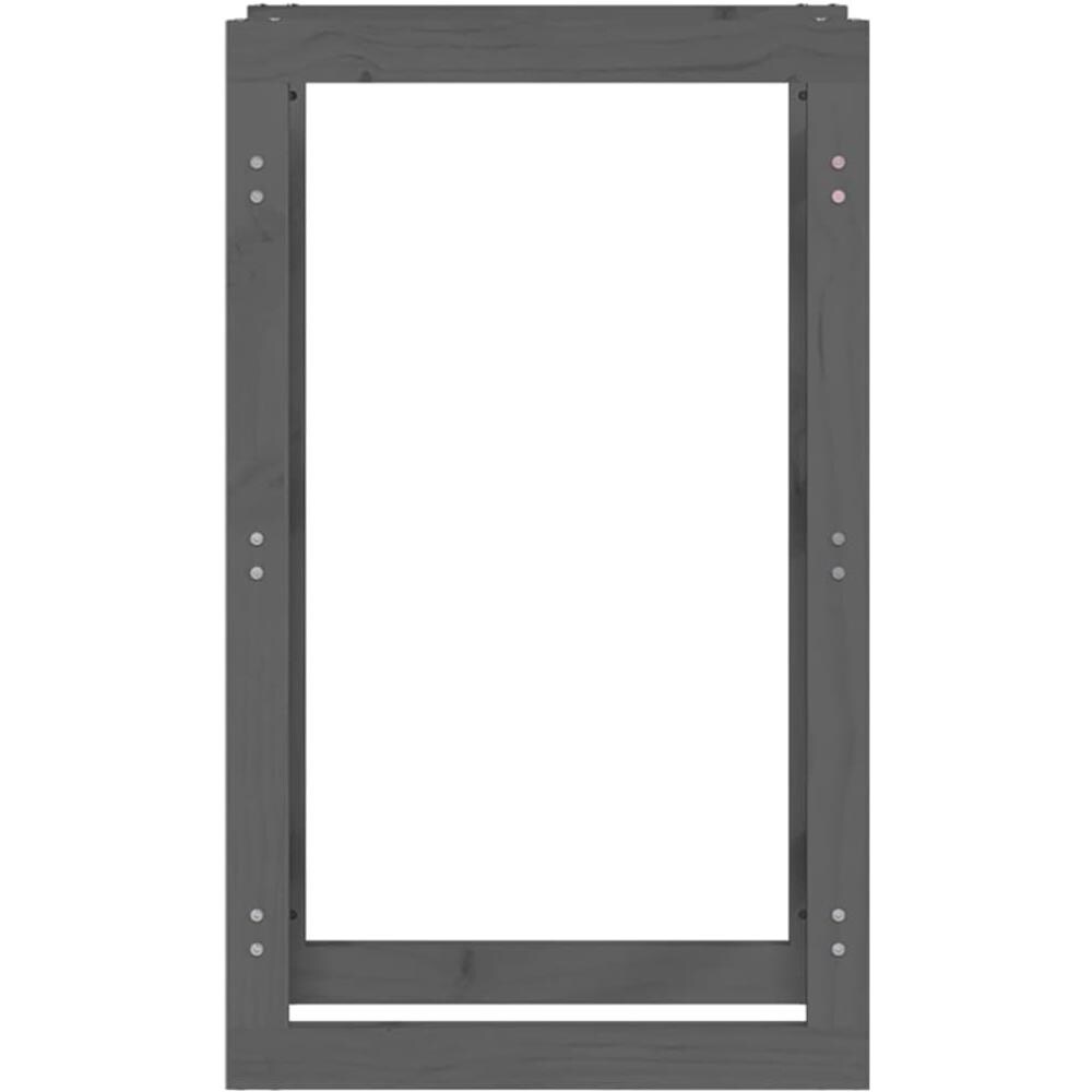 Portalegna Grigio 60x25x100 cm in Legno Massello di Pino - Foto 2