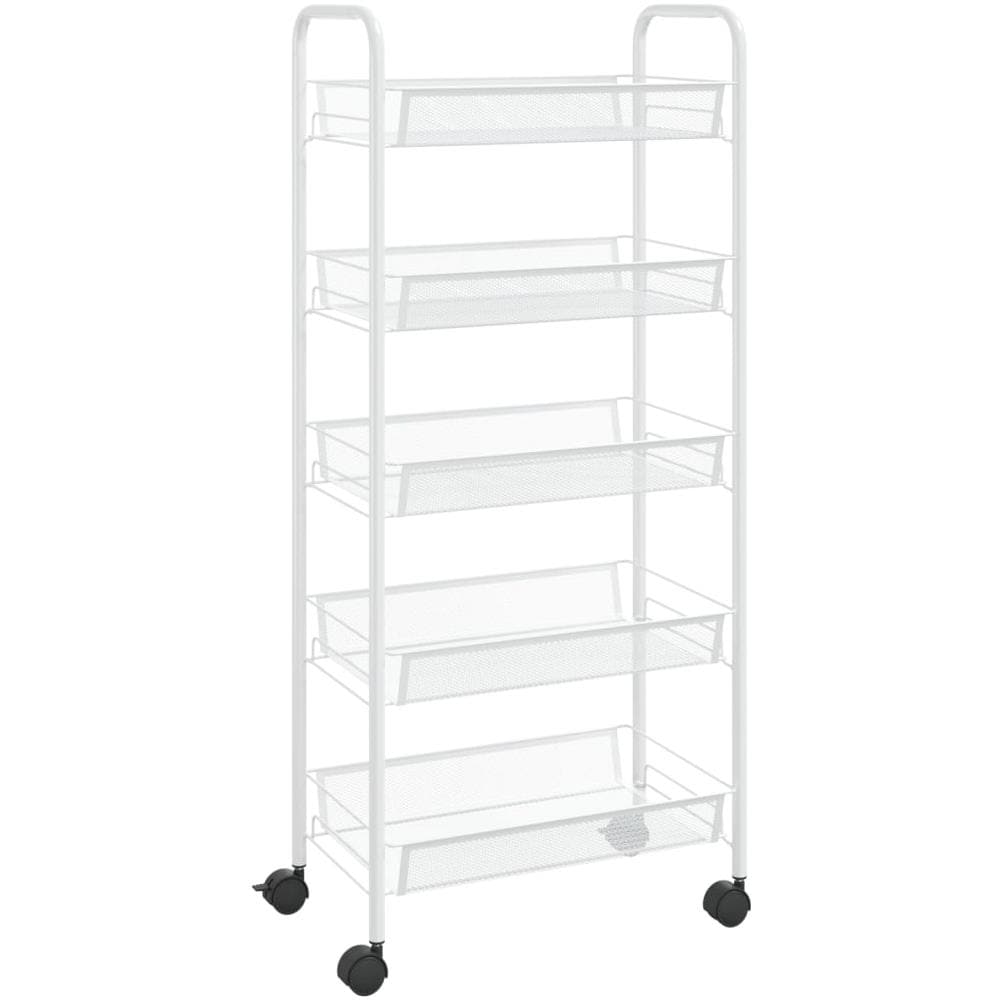 Carrello Da Cucina Con 5 Ripiani Bianco 46x26x105 Cm In Ferro - Foto 2