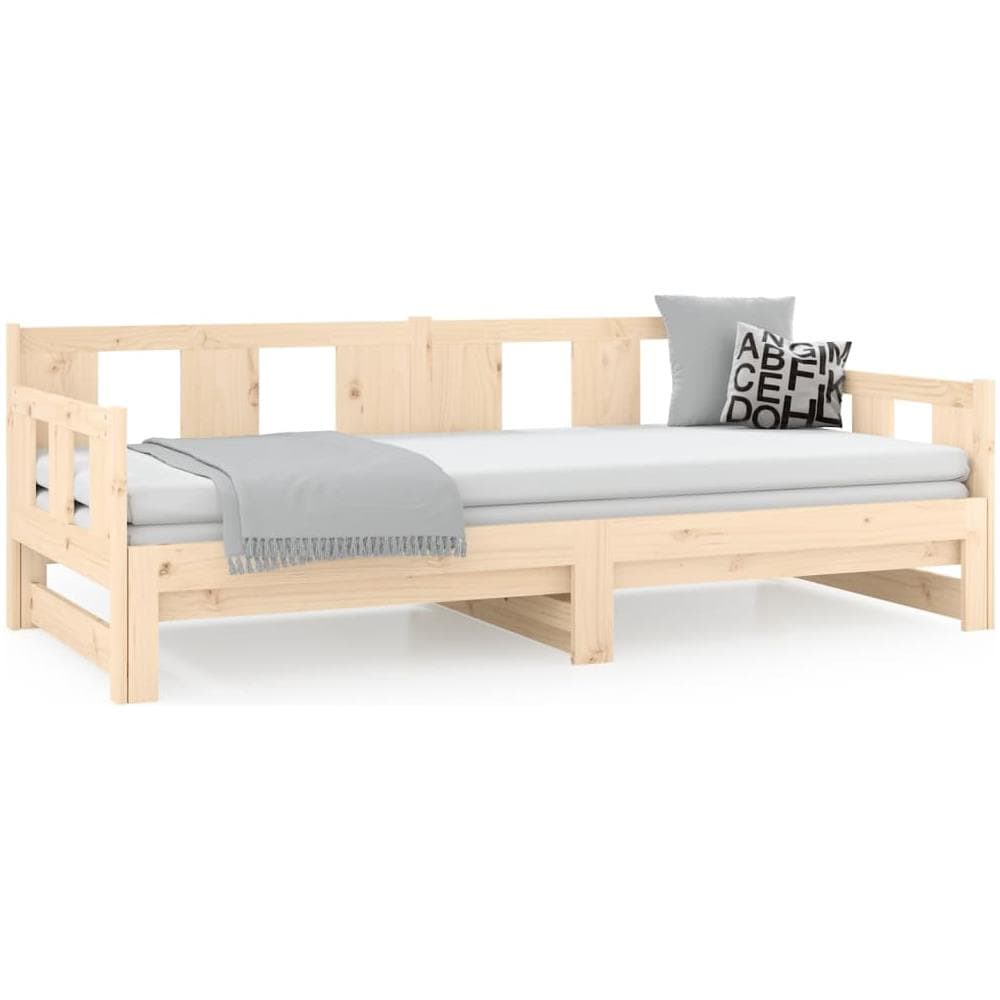 Dormeuse Estraibile In Legno Massello Di Pino 2x (90x190) Cm - Foto 2